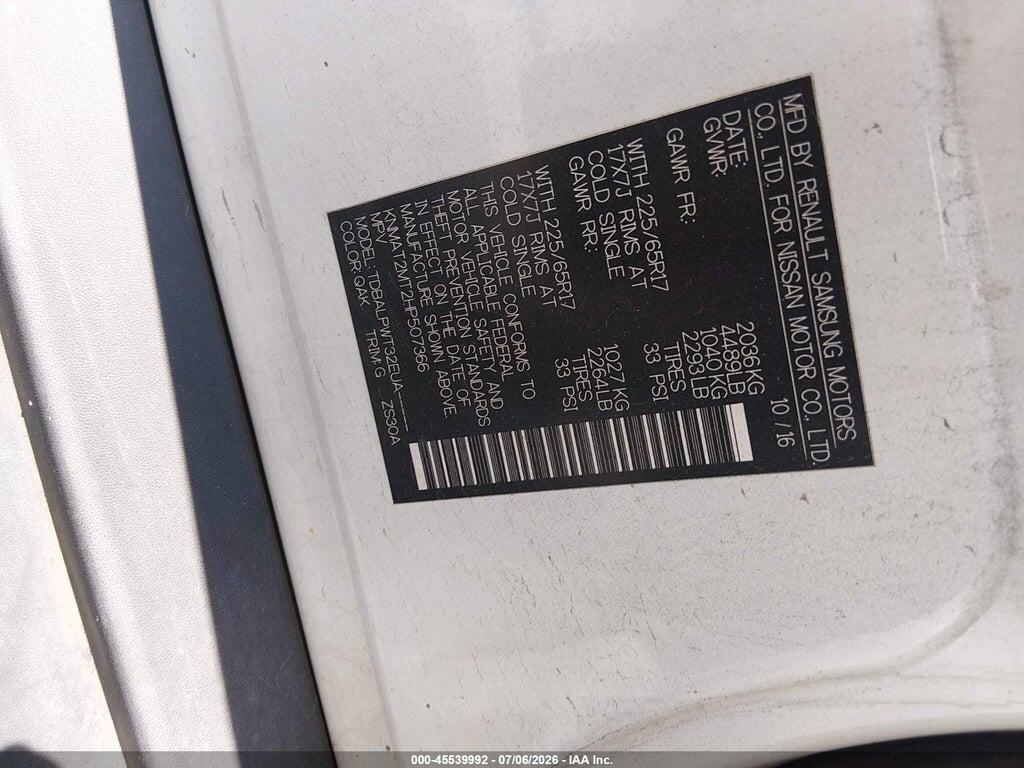 KNMAT2MT2HP507366 2017 NISSAN ROGUE photo no. 9
