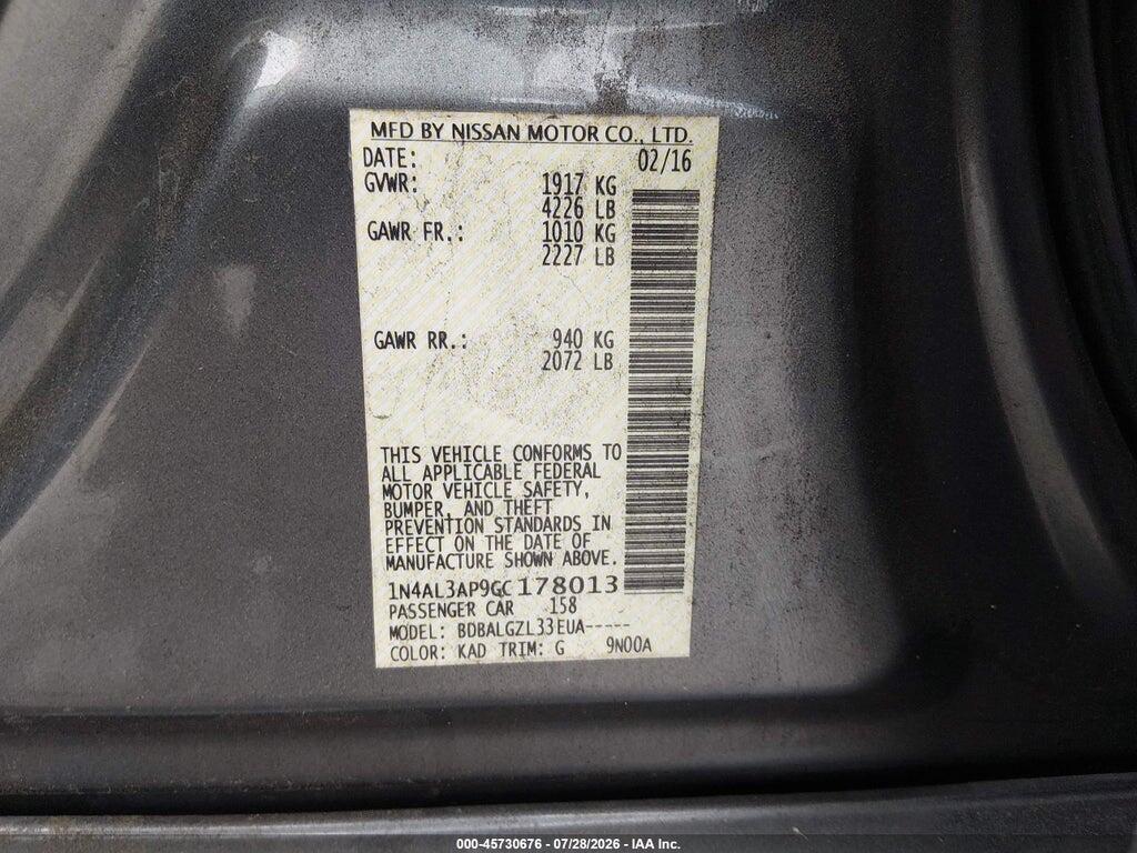 1N4AL3AP9GC178013 2016 NISSAN ALTIMA photo no. 9