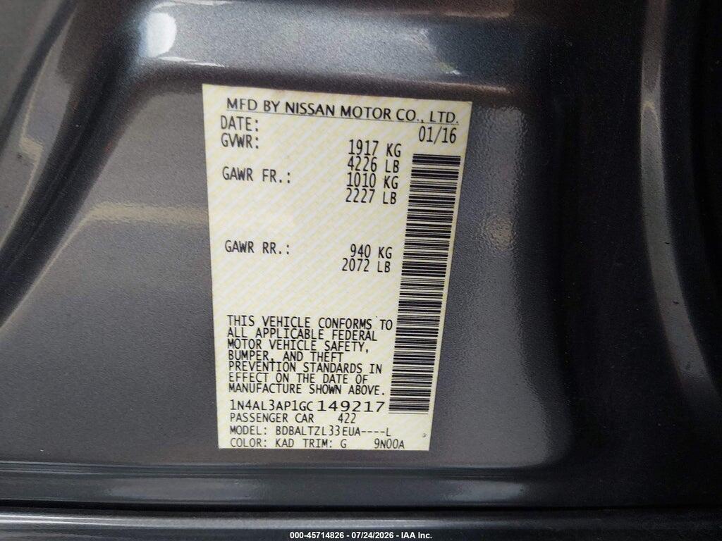 1N4AL3AP1GC149217 2016 NISSAN ALTIMA photo no. 9