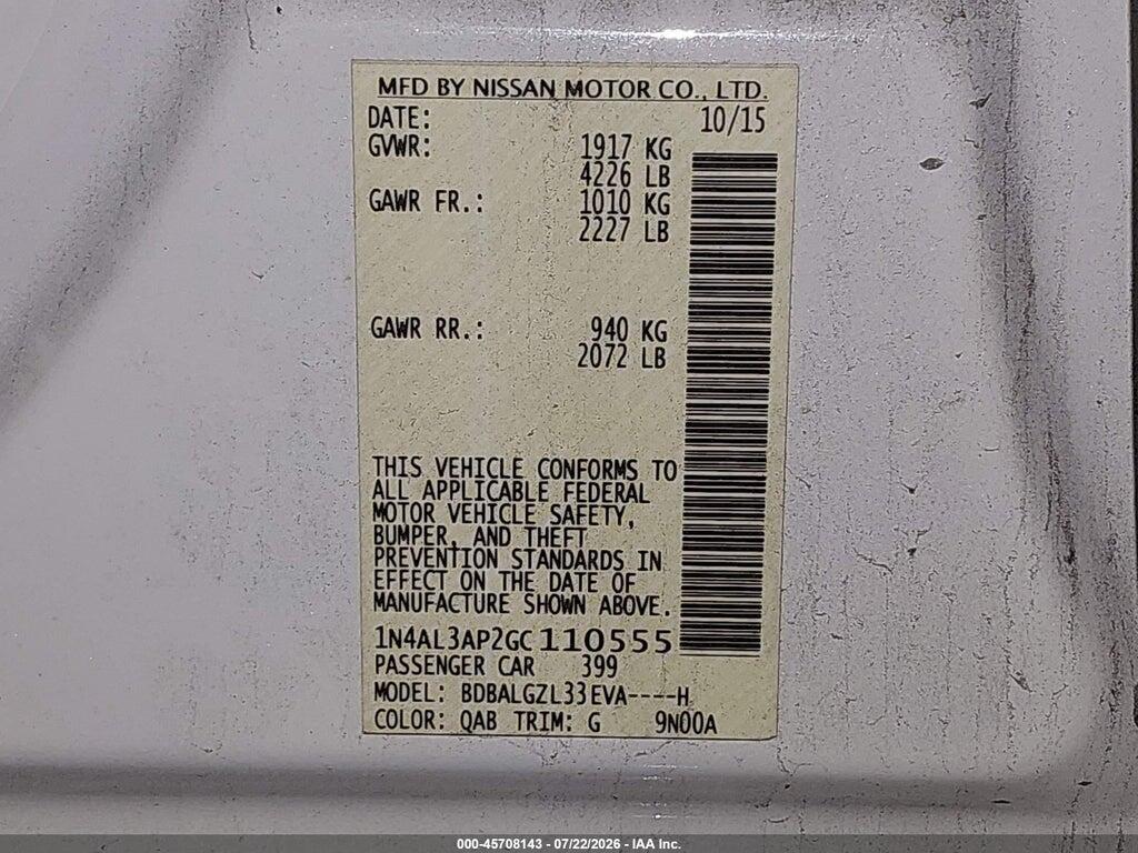 1N4AL3AP2GC110555 2016 NISSAN ALTIMA photo no. 9