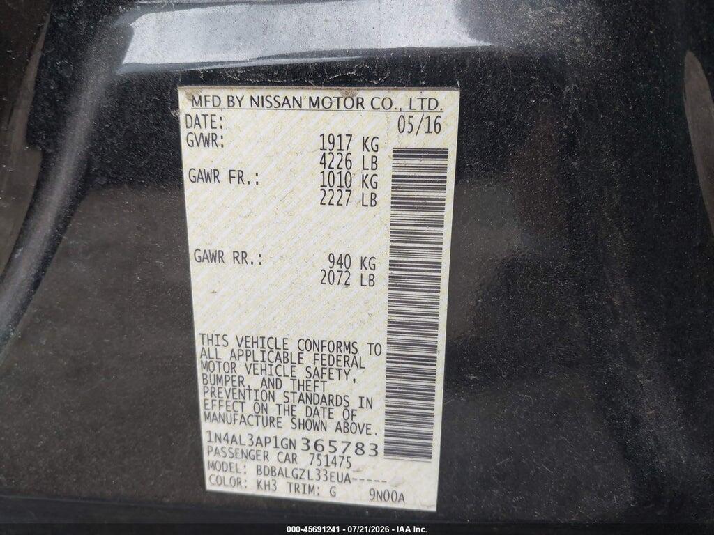 1N4AL3AP1GN365783 2016 NISSAN ALTIMA photo no. 9