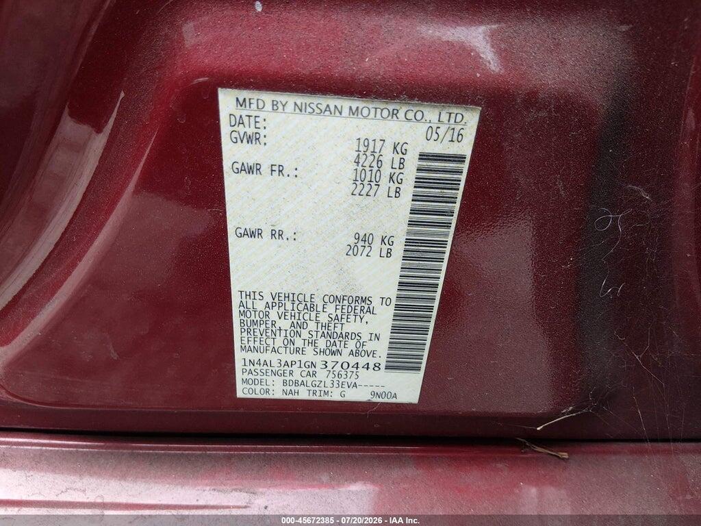 1N4AL3AP1GN370448 2016 NISSAN ALTIMA photo no. 9