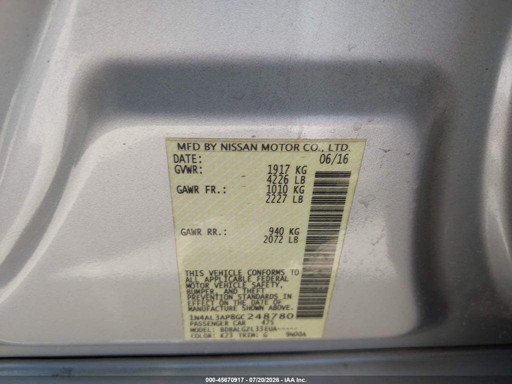 1N4AL3AP8GC248780 2016 NISSAN ALTIMA photo no. 9