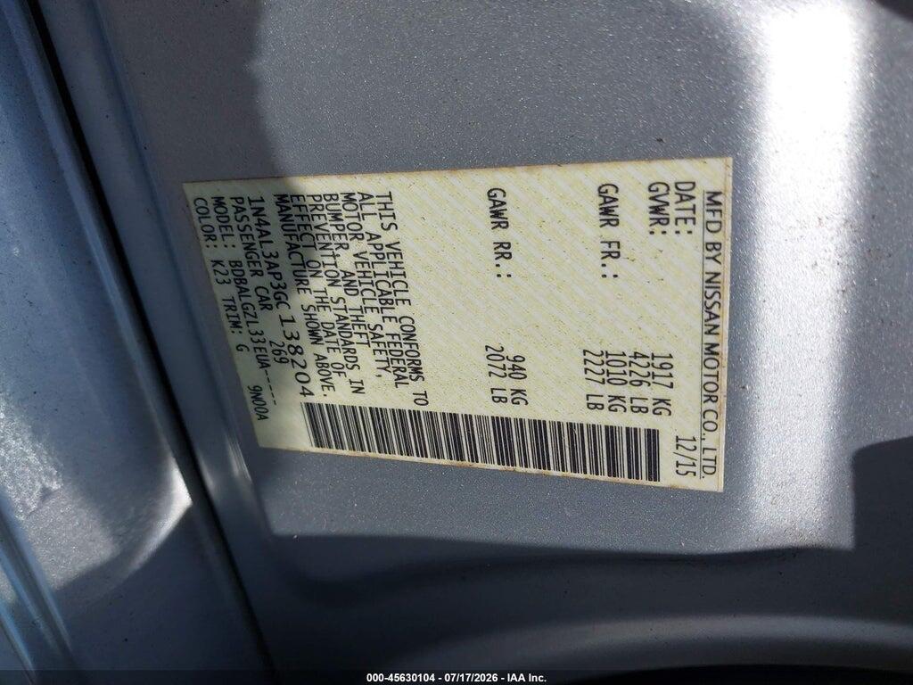 1N4AL3AP3GC138204 2016 NISSAN ALTIMA photo no. 9