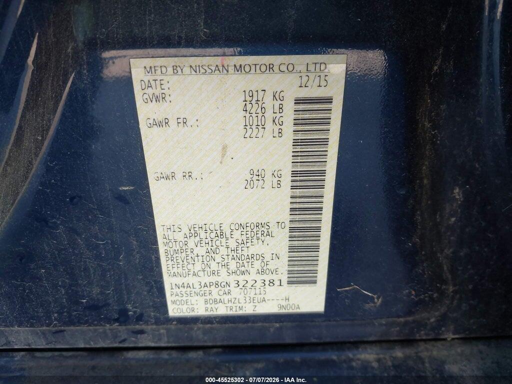 1N4AL3AP8GN322381 2016 NISSAN ALTIMA photo no. 9