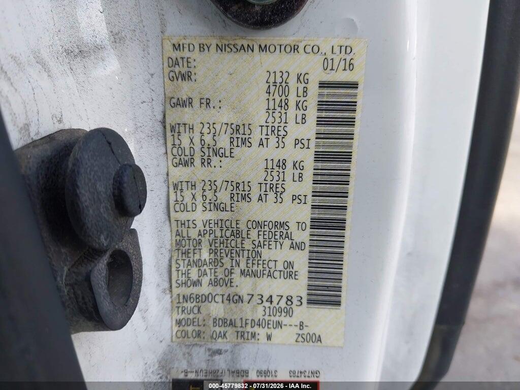 1N6BD0CT4GN734783 2016 NISSAN FRONTIER photo no. 9
