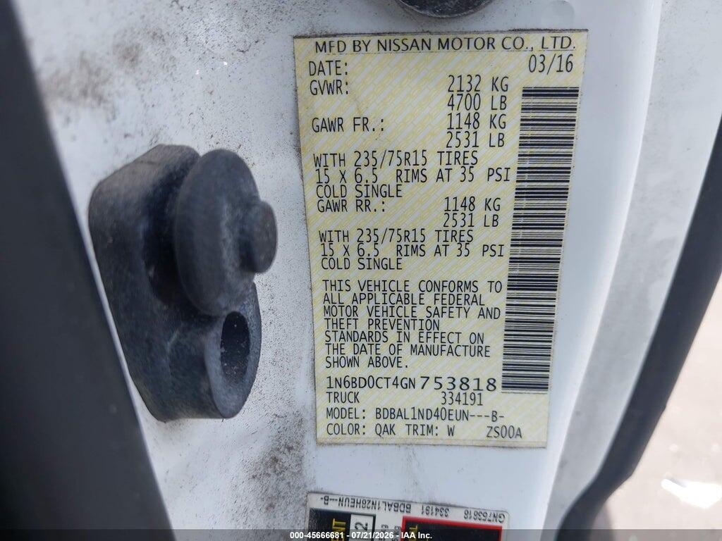 1N6BD0CT4GN753818 2016 NISSAN FRONTIER photo no. 9