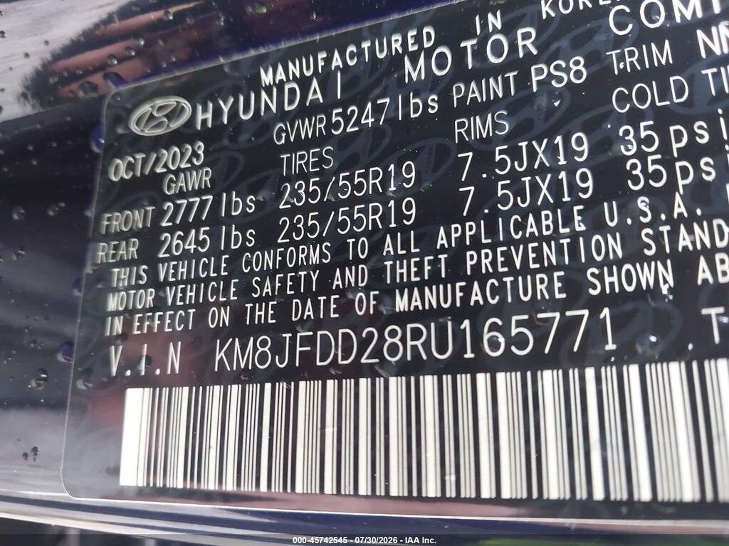 KM8JFDD28RU165771 2024 HYUNDAI TUCSON PLUG-IN HYBRID photo no. 9