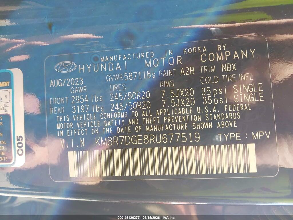 KM8R7DGE8RU677519 2024 HYUNDAI PALISADE photo no. 9