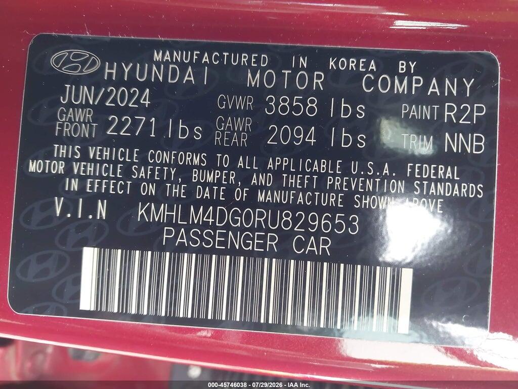 KMHLM4DG0RU829653 2024 HYUNDAI ELANTRA photo no. 9