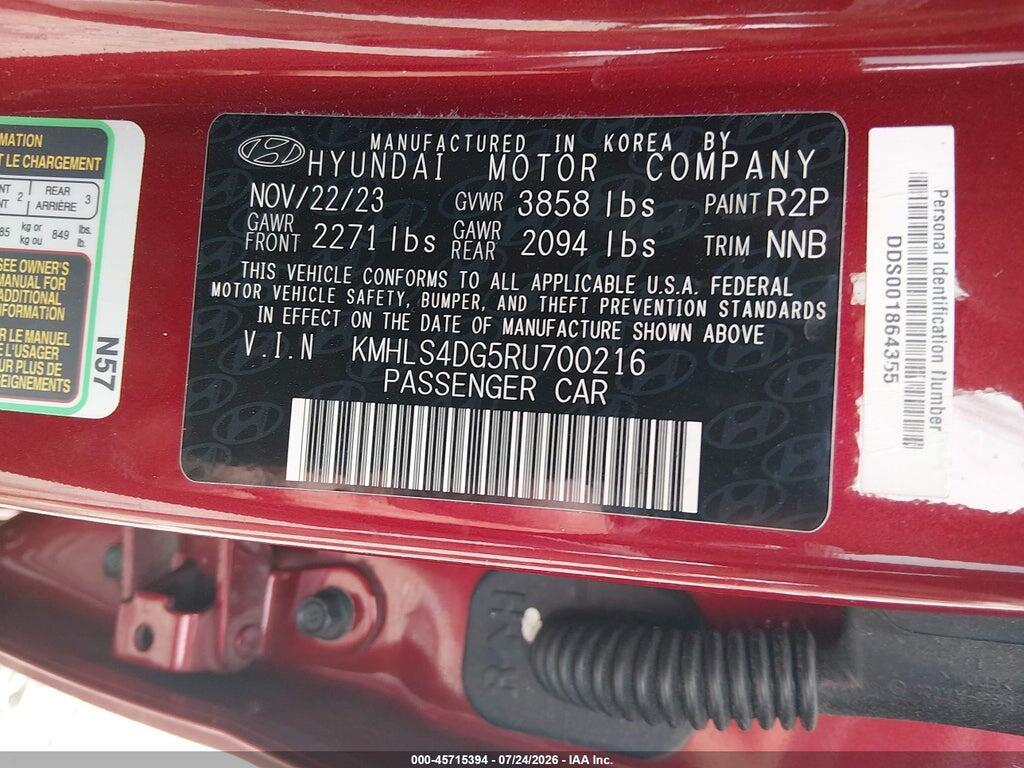 KMHLS4DG5RU700216 2024 HYUNDAI ELANTRA photo no. 9