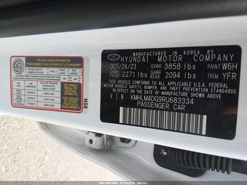 KMHLM4DG9RU683334 2024 HYUNDAI ELANTRA photo no. 9