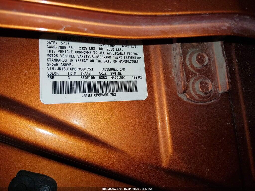 JN1BJ1CP8HW001753 2017 NISSAN ROGUE SPORT photo no. 9