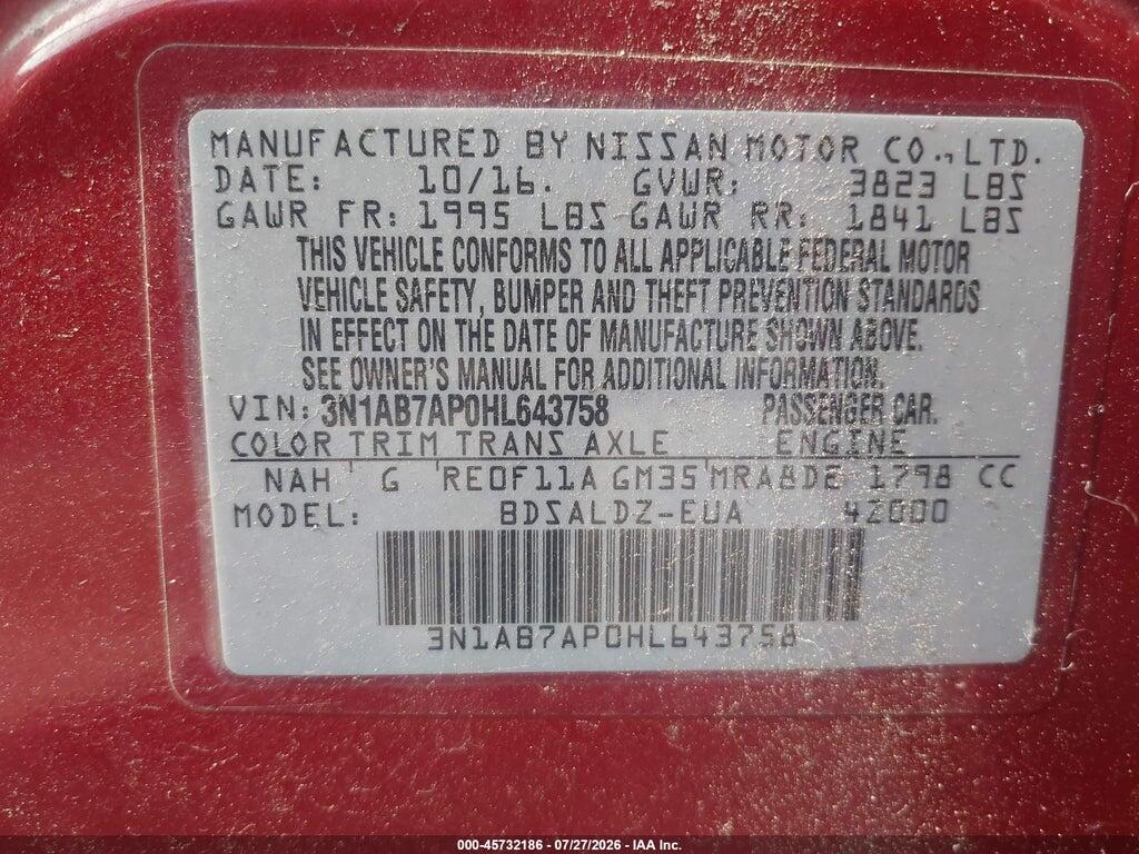 3N1AB7AP0HL643758 2017 NISSAN SENTRA photo no. 9