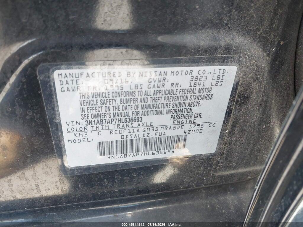 3N1AB7AP7HL636693 2017 NISSAN SENTRA photo no. 9