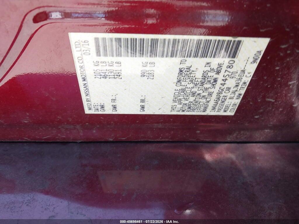 1N4AA6AP8GC445780 2016 NISSAN MAXIMA photo no. 9