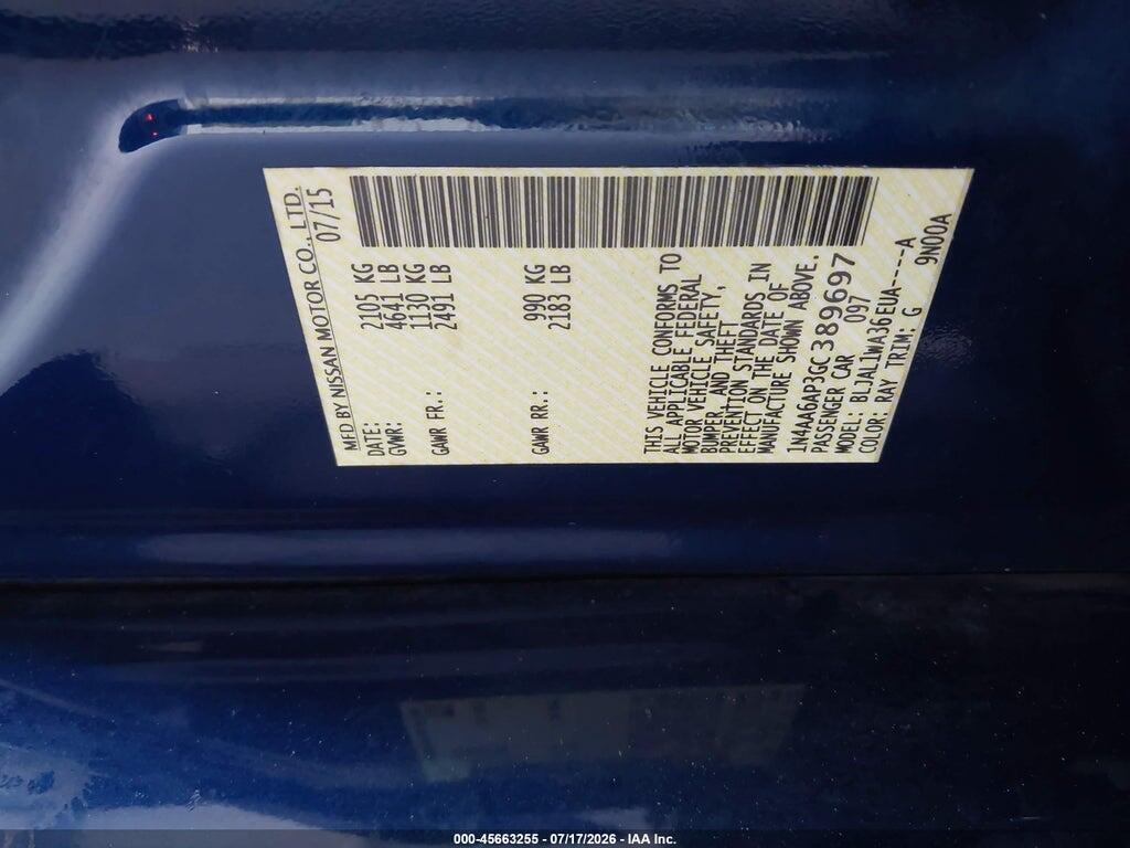 1N4AA6AP3GC389697 2016 NISSAN MAXIMA photo no. 9
