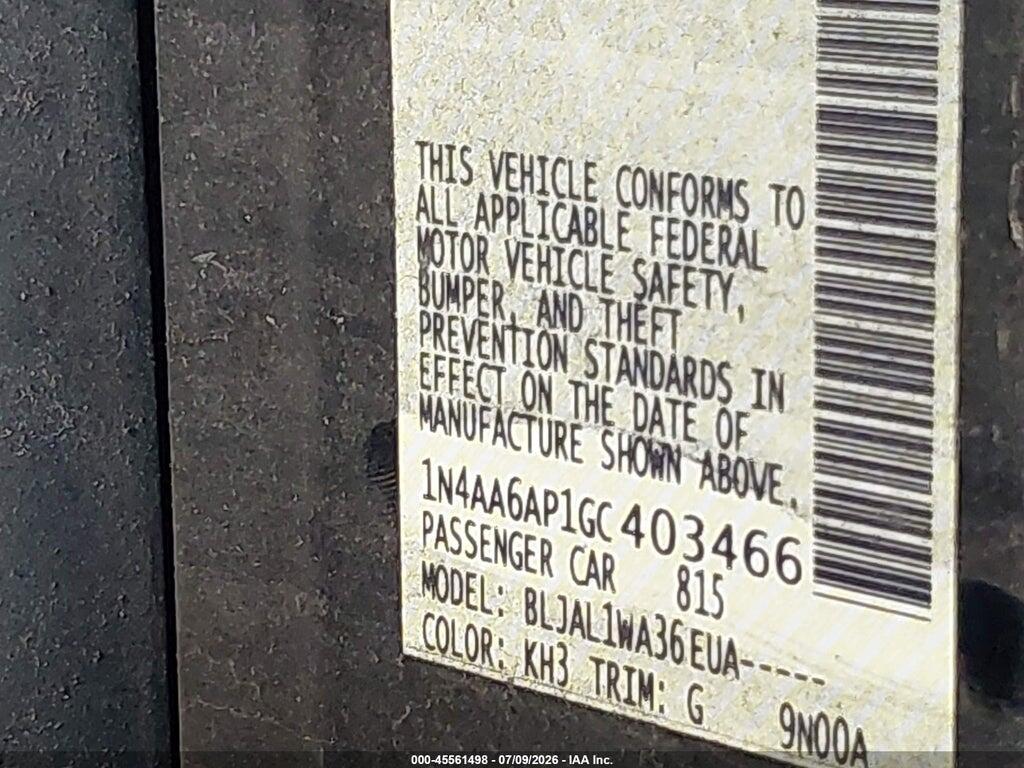 1N4AA6AP1GC403466 2016 NISSAN MAXIMA photo no. 9