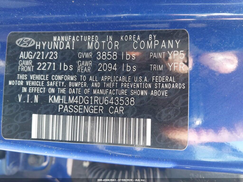 KMHLM4DG1RU643538 2024 HYUNDAI ELANTRA photo no. 9