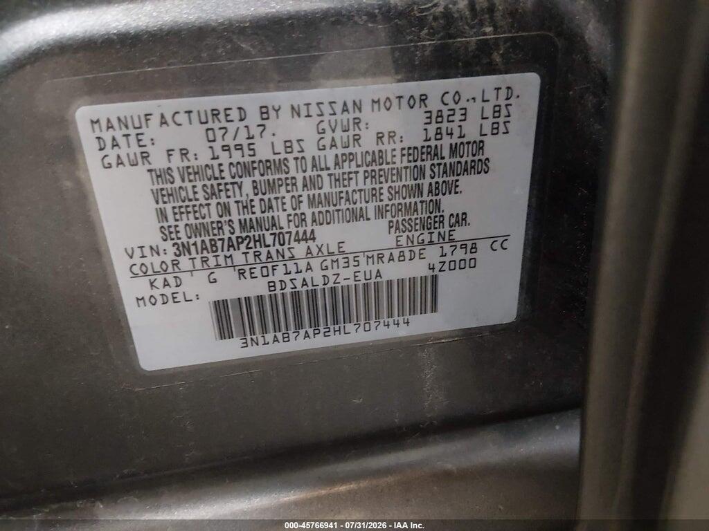 3N1AB7AP2HL707444 2017 NISSAN SENTRA photo no. 9