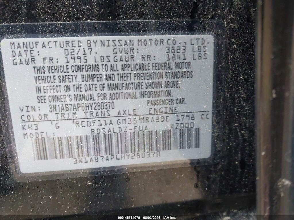 3N1AB7AP6HY280370 2017 NISSAN SENTRA photo no. 9