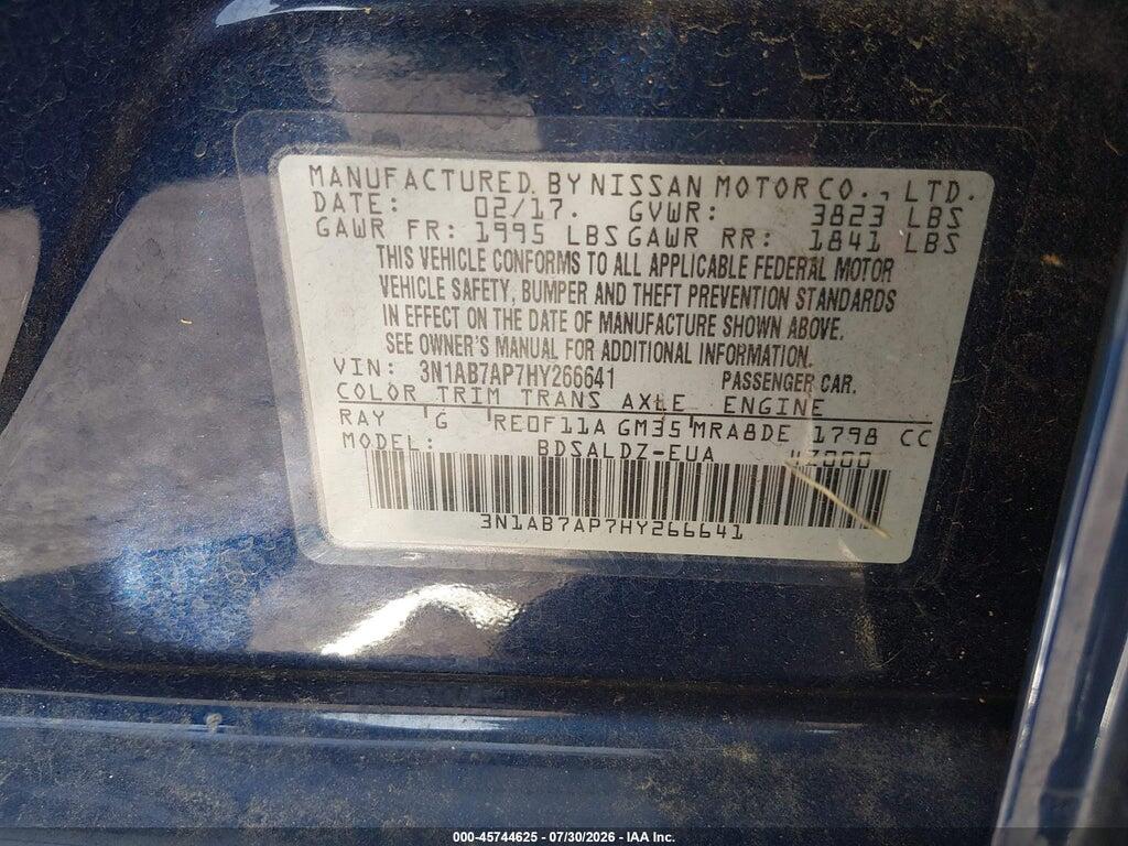 3N1AB7AP7HY266641 2017 NISSAN SENTRA photo no. 9