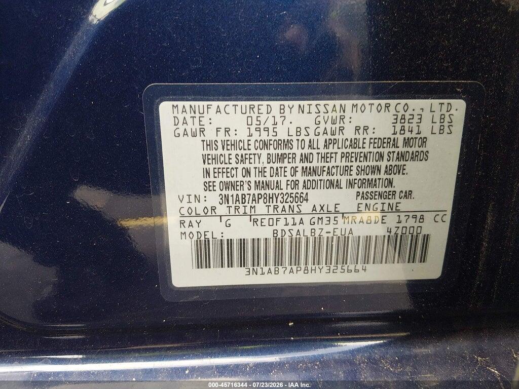 3N1AB7AP8HY325664 2017 NISSAN SENTRA photo no. 9