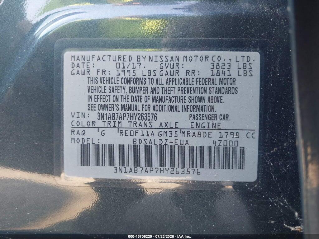 3N1AB7AP7HY263576 2017 NISSAN SENTRA photo no. 9