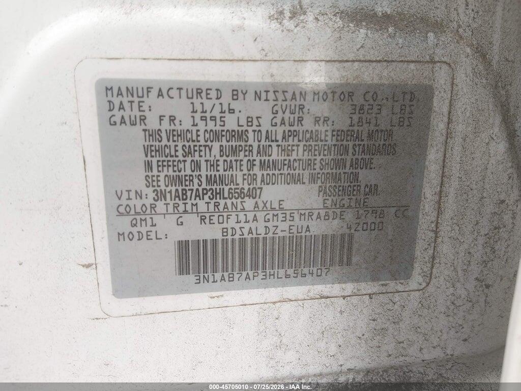 3N1AB7AP3HL656407 2017 NISSAN SENTRA photo no. 9