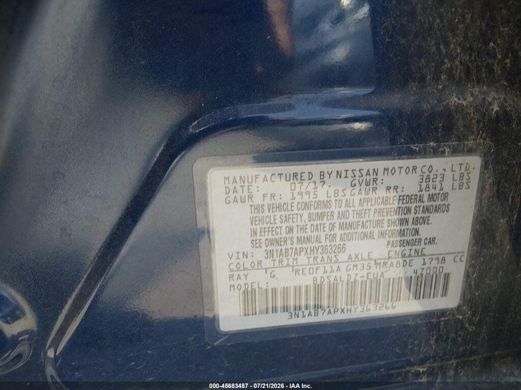 3N1AB7APXHY363266 2017 NISSAN SENTRA photo no. 9