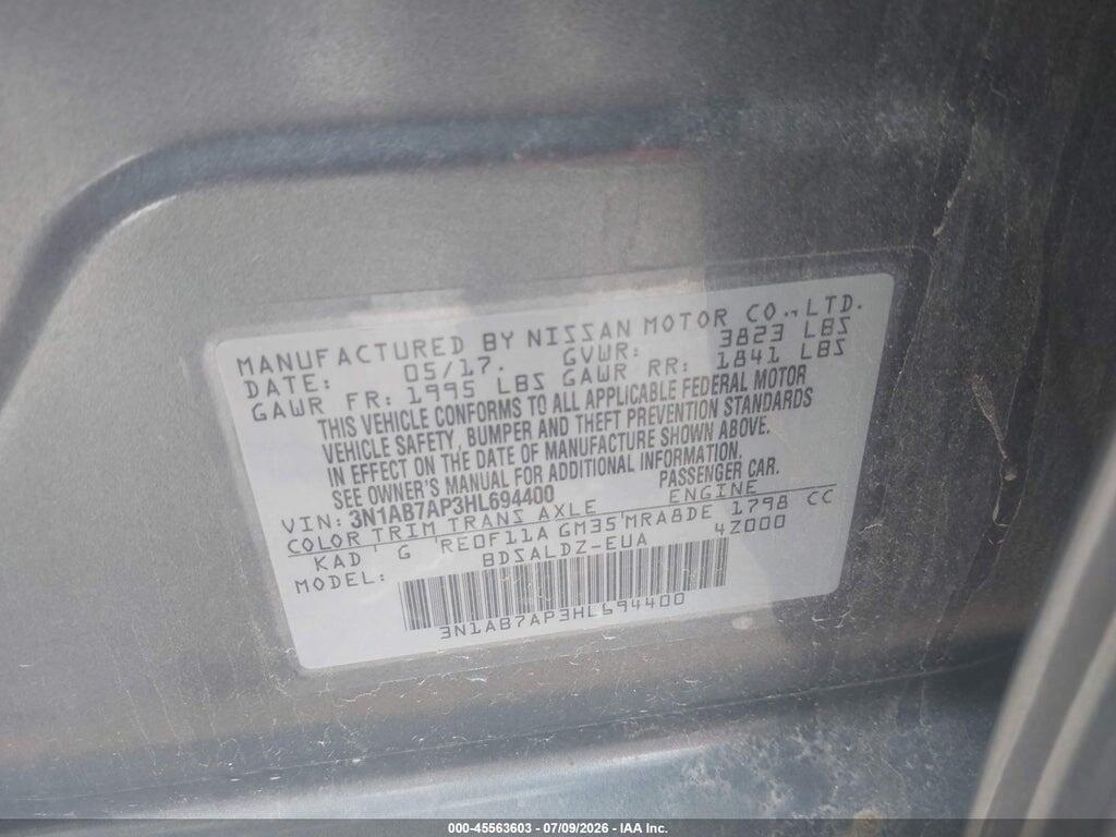3N1AB7AP3HL694400 2017 NISSAN SENTRA photo no. 9