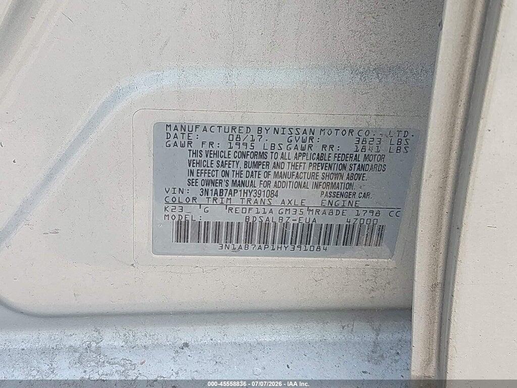 3N1AB7AP1HY391084 2017 NISSAN SENTRA photo no. 9