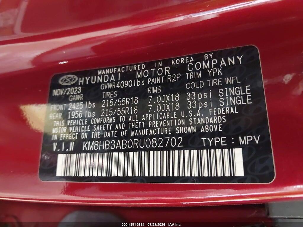 KM8HB3AB0RU082702 2024 HYUNDAI KONA photo no. 9