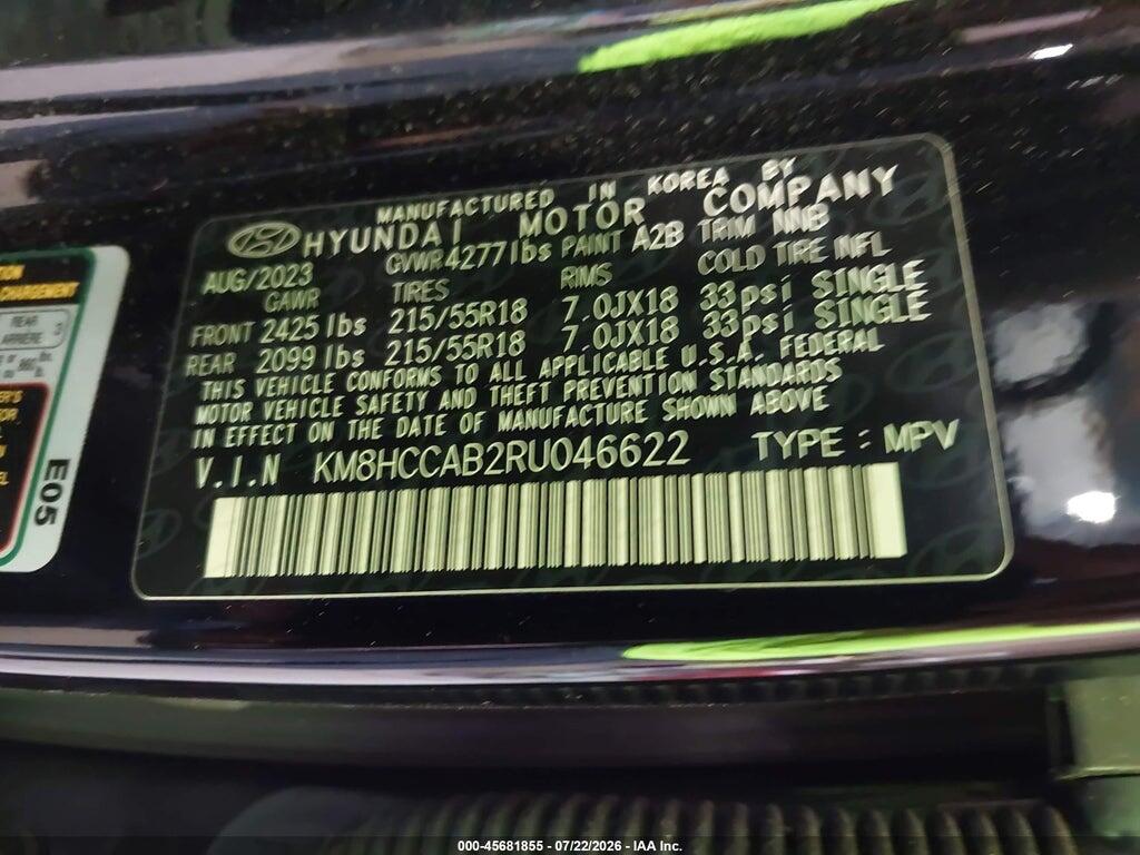 KM8HCCAB2RU046622 2024 HYUNDAI KONA photo no. 9
