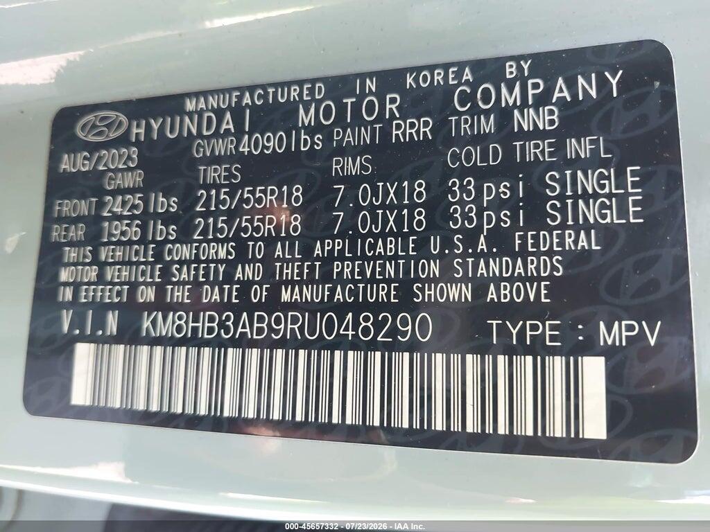 KM8HB3AB9RU048290 2024 HYUNDAI KONA photo no. 9