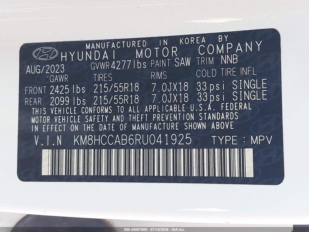 KM8HCCAB6RU041925 2024 HYUNDAI KONA photo no. 9