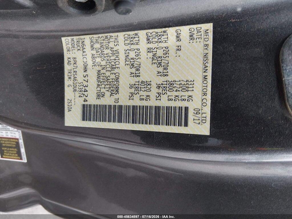 1N6AA1CJ0HN573424 2017 NISSAN TITAN photo no. 9