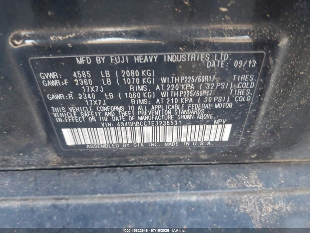 4S4BRBCC7E3235531 2014 SUBARU OUTBACK photo no. 9