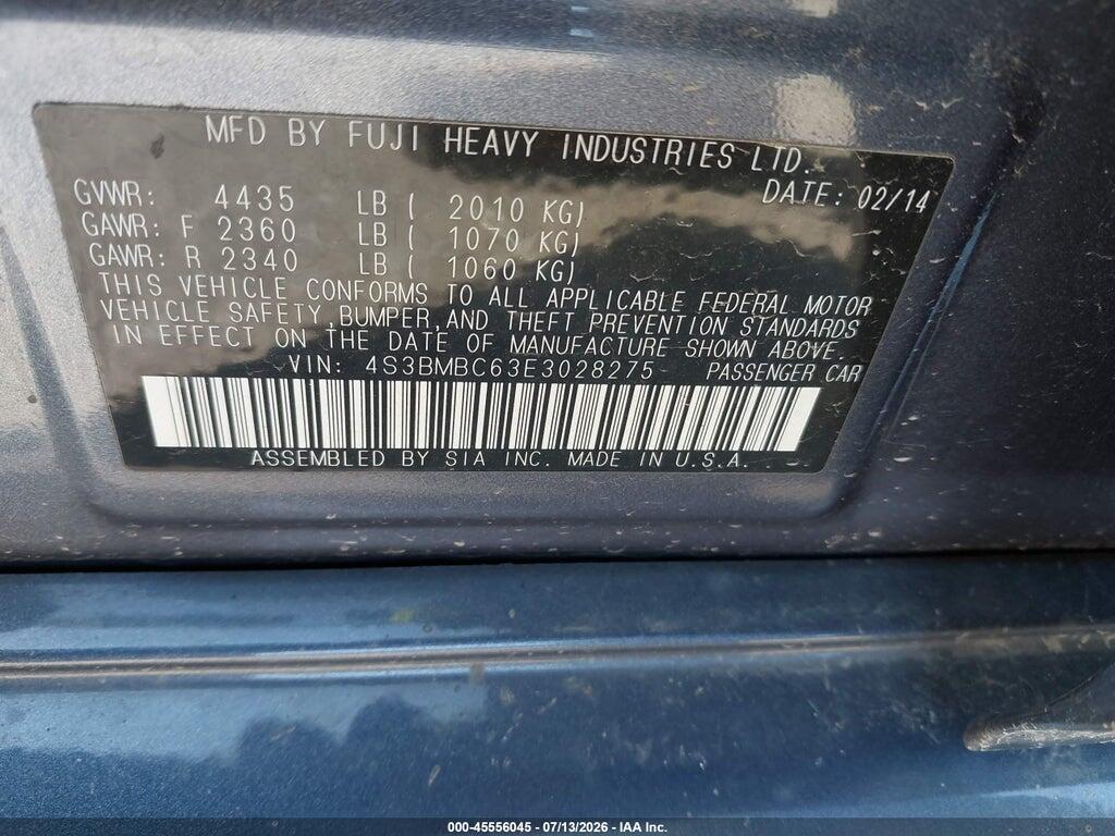 4S3BMBC63E3028275 2014 SUBARU LEGACY photo no. 9