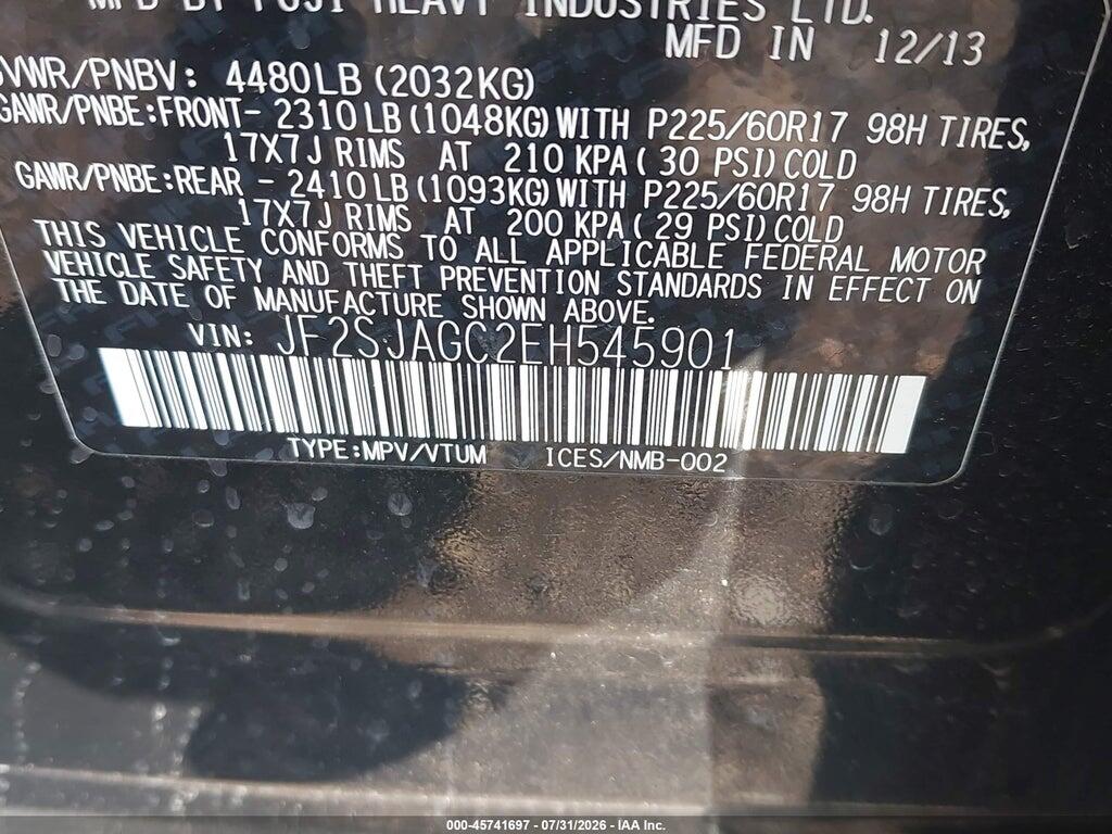 JF2SJAGC2EH545901 2014 SUBARU FORESTER photo no. 9