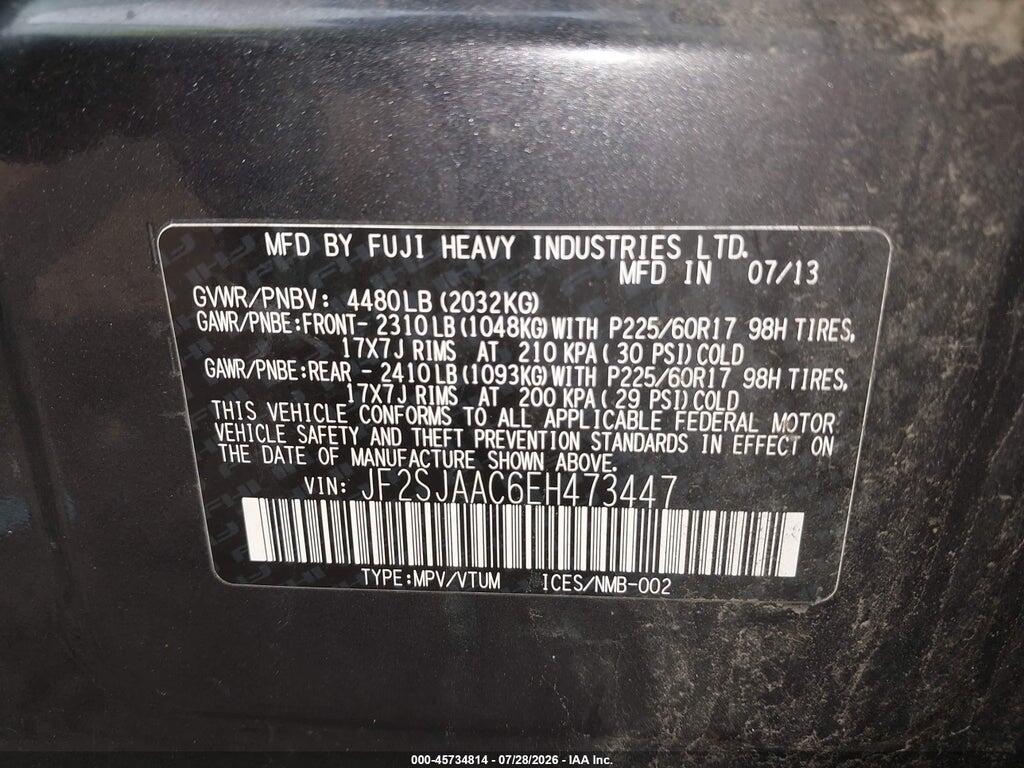 JF2SJAAC6EH473447 2014 SUBARU FORESTER photo no. 9