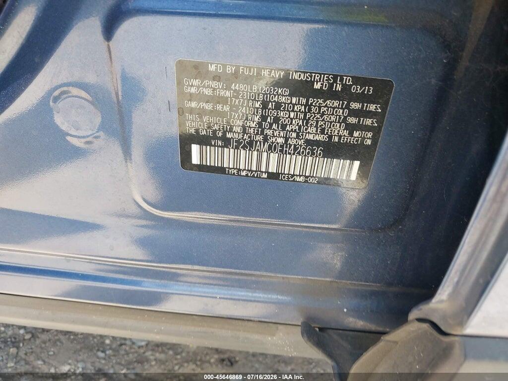 JF2SJAMC0EH426636 2014 SUBARU FORESTER photo no. 9