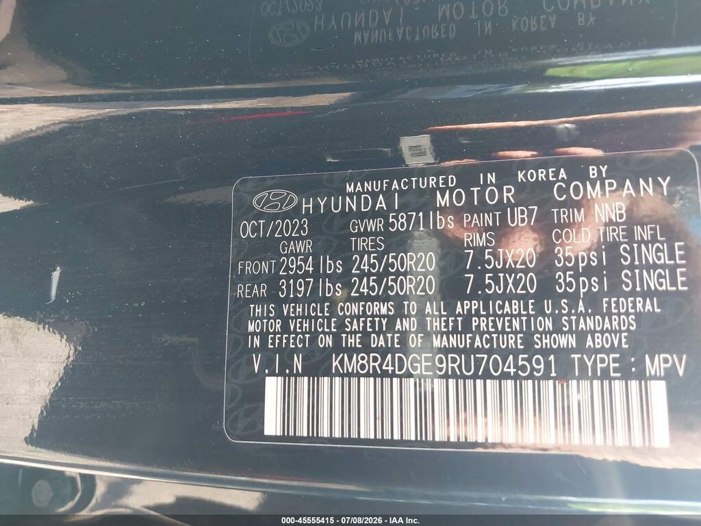 KM8R4DGE9RU704591 2024 HYUNDAI PALISADE photo no. 9