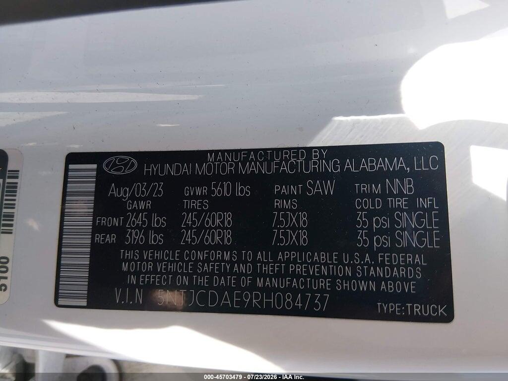5NTJCDAE9RH084737 2024 HYUNDAI SANTA CRUZ photo no. 9