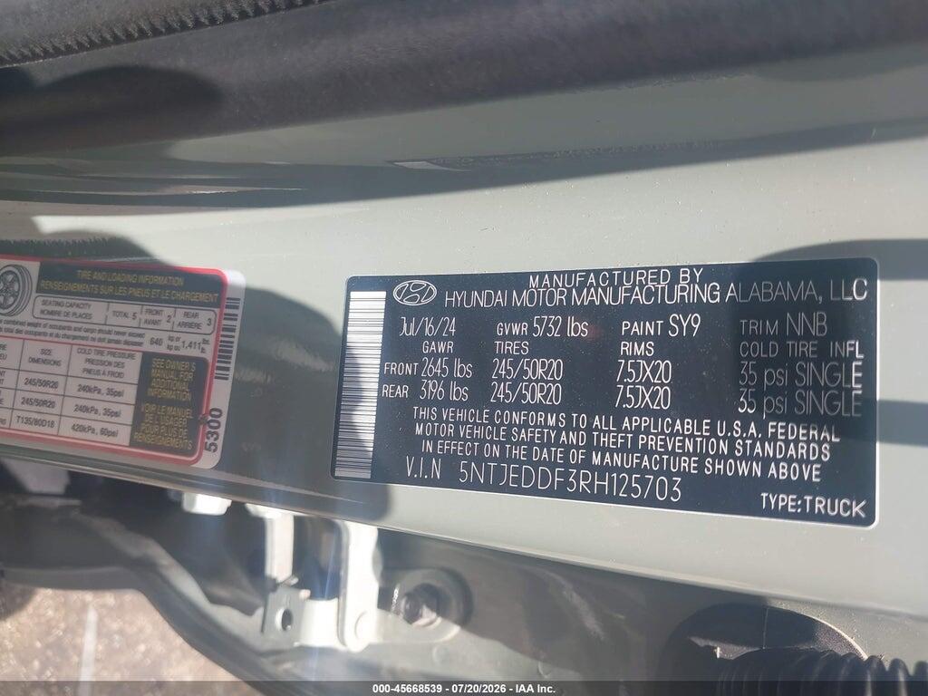 5NTJEDDF3RH125703 2024 HYUNDAI SANTA CRUZ photo no. 2