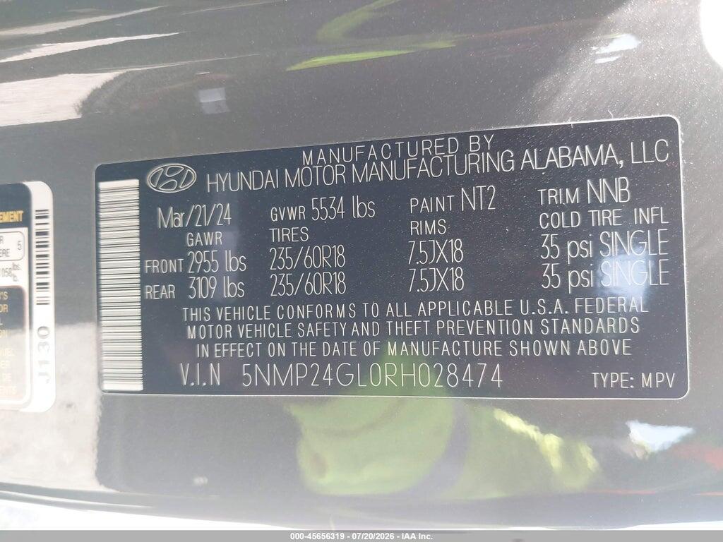 5NMP24GL0RH028474 2024 HYUNDAI SANTA FE photo no. 9