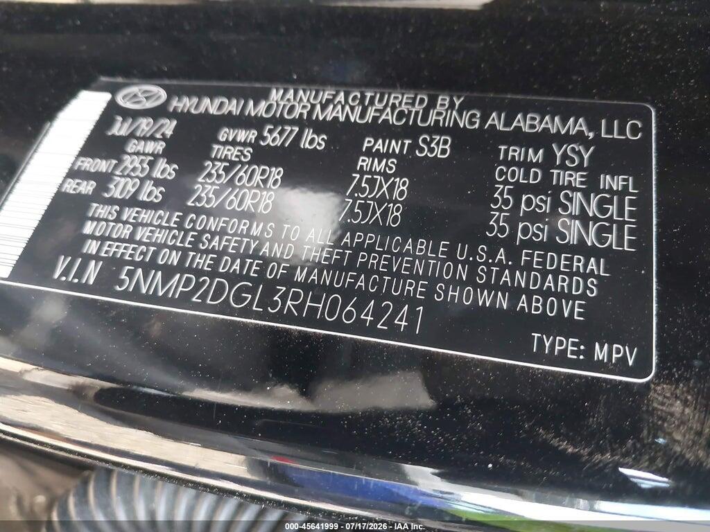5NMP2DGL3RH064241 2024 HYUNDAI SANTA FE photo no. 9