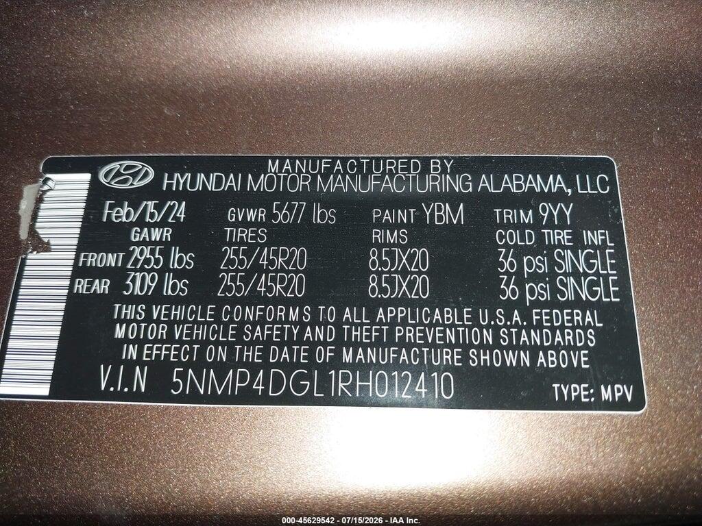 5NMP4DGL1RH012410 2024 HYUNDAI SANTA FE photo no. 9