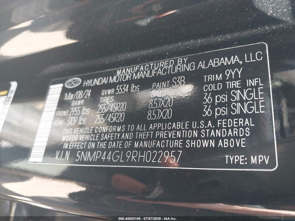 5NMP44GL9RH022957 2024 HYUNDAI SANTA FE photo no. 9