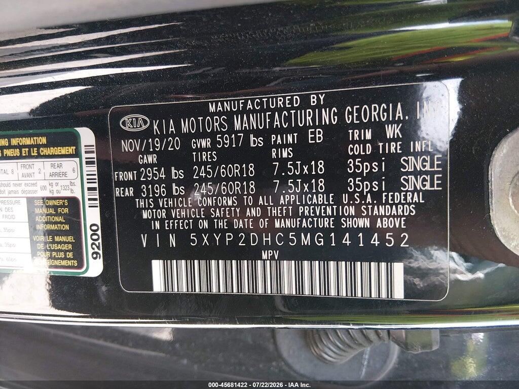 5XYP2DHC5MG141452 2021 KIA TELLURIDE photo no. 9
